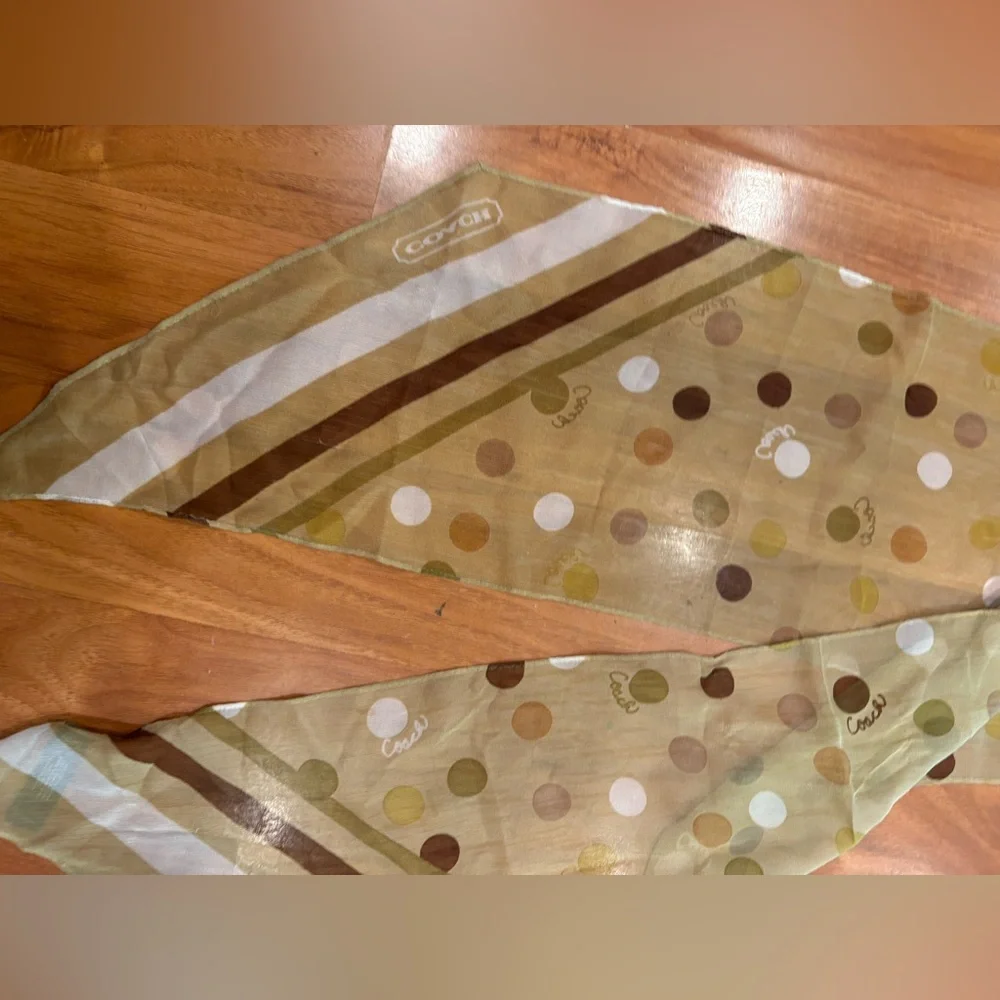 2000s coach silk‎ scarf polka dot